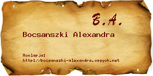 Bocsanszki Alexandra névjegykártya